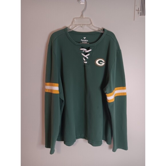 Fanatics Green Bay Packers Long Sleeve Fleece Lined Shirt Sz XXL Unisex - Picture 1 of 5